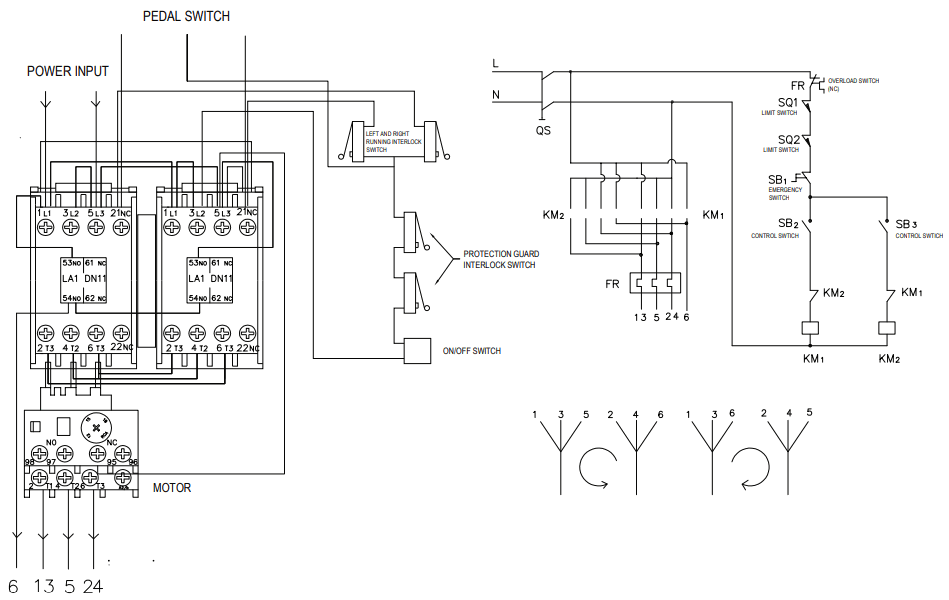 Estella 348DSC67 Series Countertop Reversible Dough Sheeter - CIRCUIT DIAGRAM