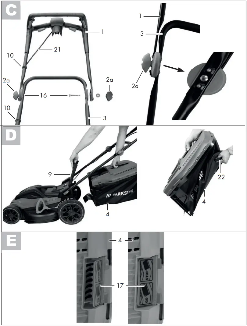 PARKSIDE PRM 1800 B2 Electric Lawnmower - Figure 2