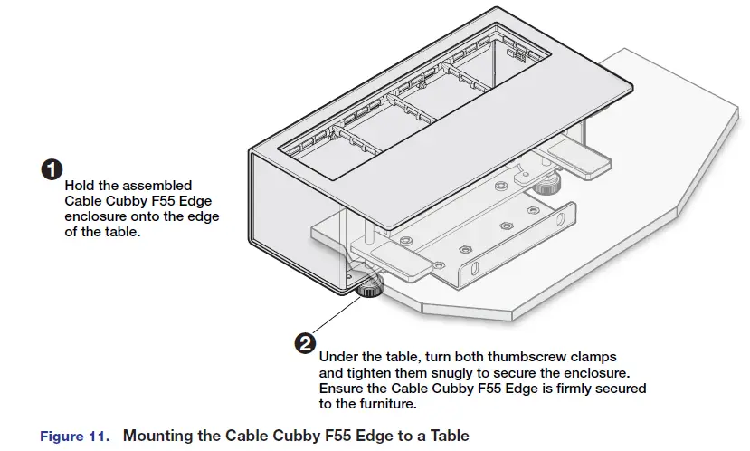 Extron Cubby F55 Edge Mount Cable 11