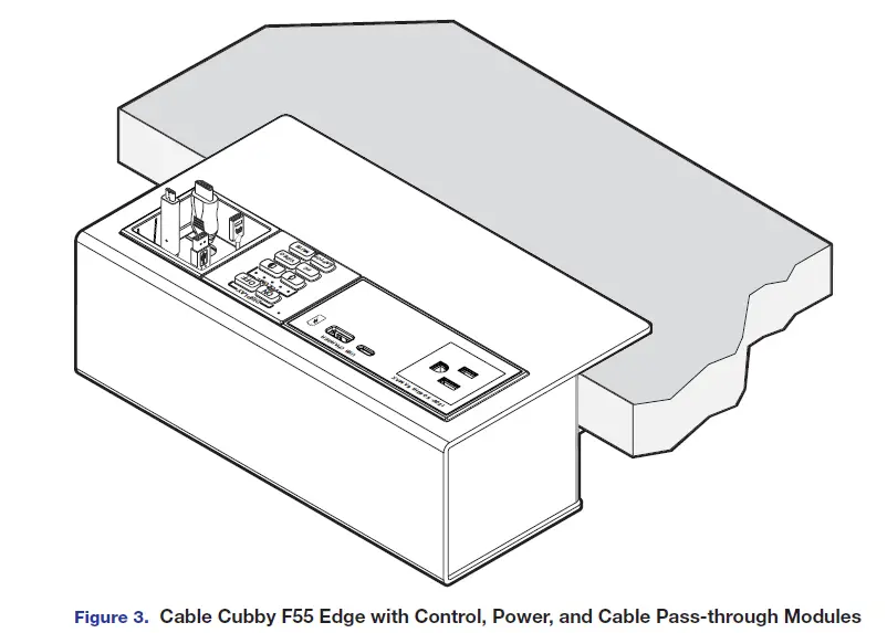 Extron Cubby F55 Edge Mount Cable 3