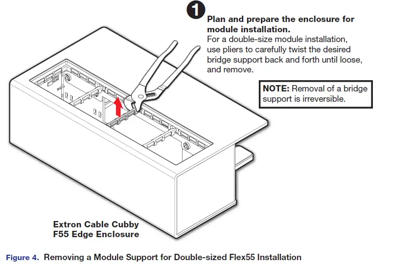 Extron Cubby F55 Edge Mount Cable 4