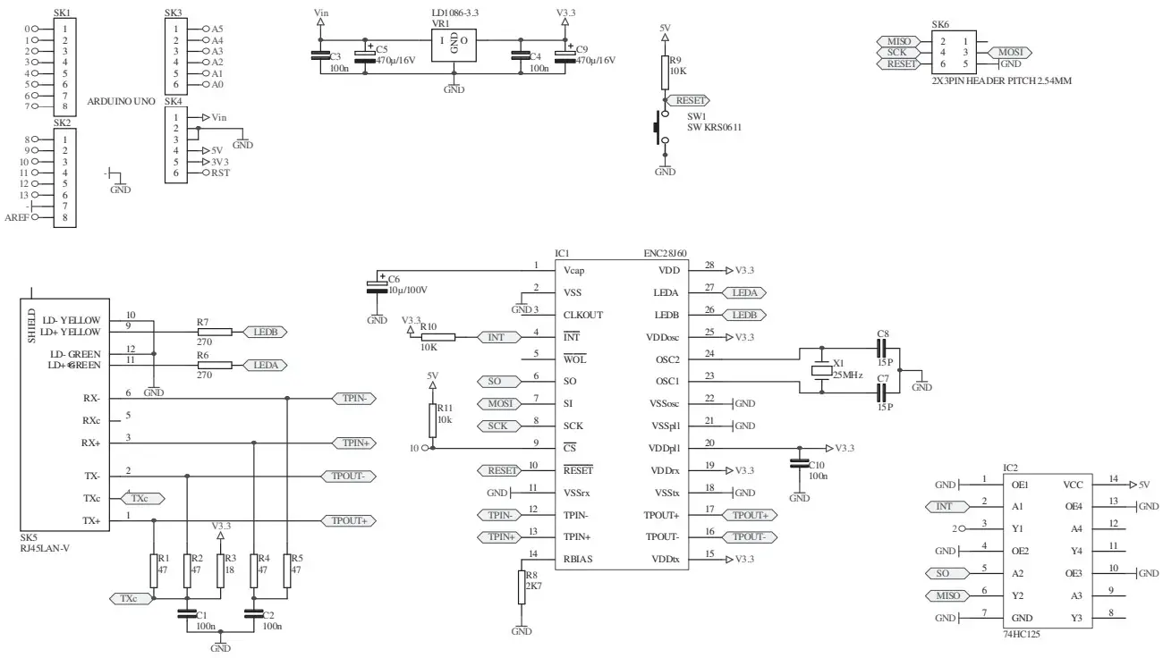 velleman WPK04 Expansion Board - Schematic diagram
