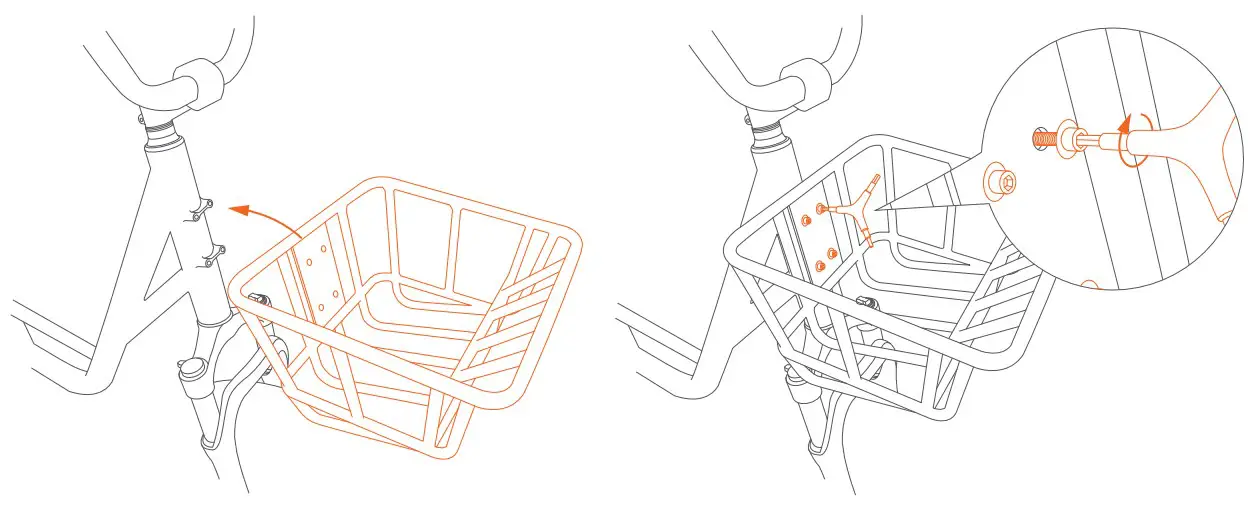 Lnstall the front basket