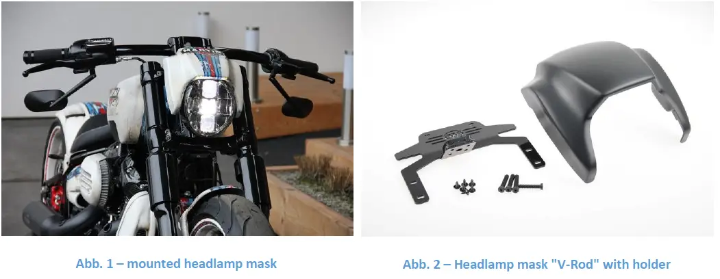 CULT-WERK-HD-BRO034,-HD-BRO054-Headlight-Mask-V-Rod-Style-4