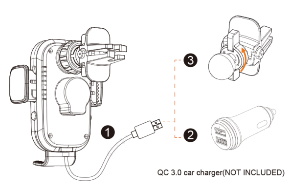 Auckly CW15 Automatic Car Charger Holder - Instruction