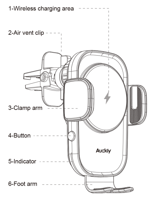 Auckly CW15 Automatic Car Charger Holder - package content 1