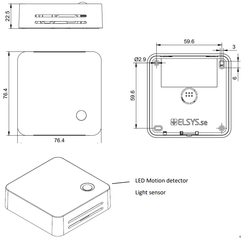 ELSYS se ERS2 Series Wireless Sensor - Dimensions