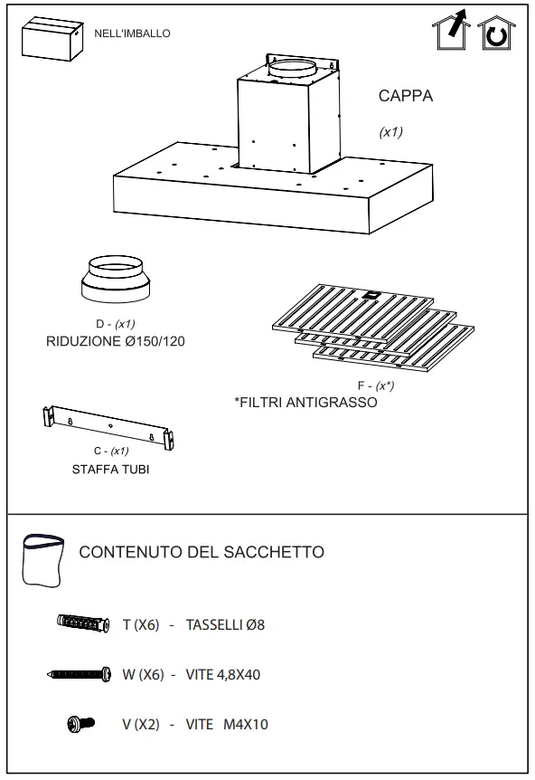 Bertazzoni K120HERTX Chimney Hood - fig 1