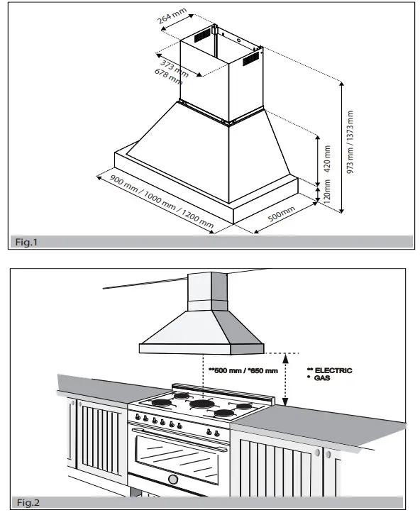Bertazzoni K120HERTX Chimney Hood - fig 3