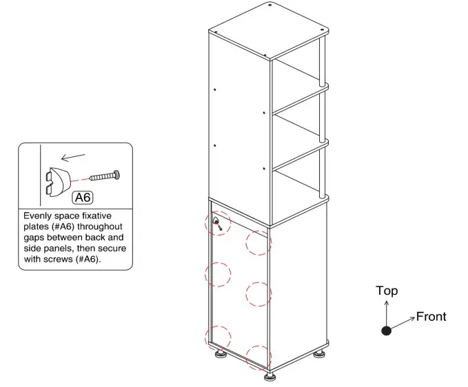 Furniture of America FGI-2087C35-TR Cheverly Vintage Gray Oak Multiple Storage TV Tower - Assembly 10