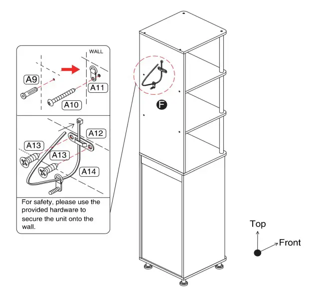 Furniture of America FGI-2087C35-TR Cheverly Vintage Gray Oak Multiple Storage TV Tower - Assembly 11