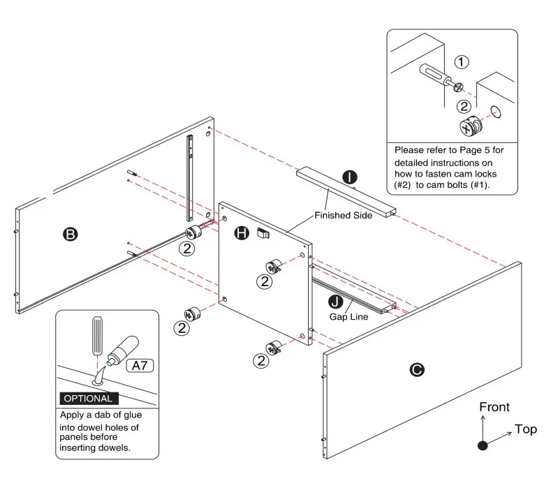 Furniture of America FGI-2087C35-TR Cheverly Vintage Gray Oak Multiple Storage TV Tower - Assembly 2