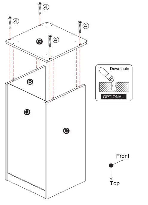 Furniture of America FGI-2087C35-TR Cheverly Vintage Gray Oak Multiple Storage TV Tower - Assembly 4