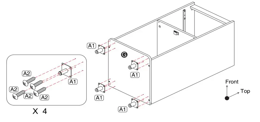 Furniture of America FGI-2087C35-TR Cheverly Vintage Gray Oak Multiple Storage TV Tower - Assembly 5