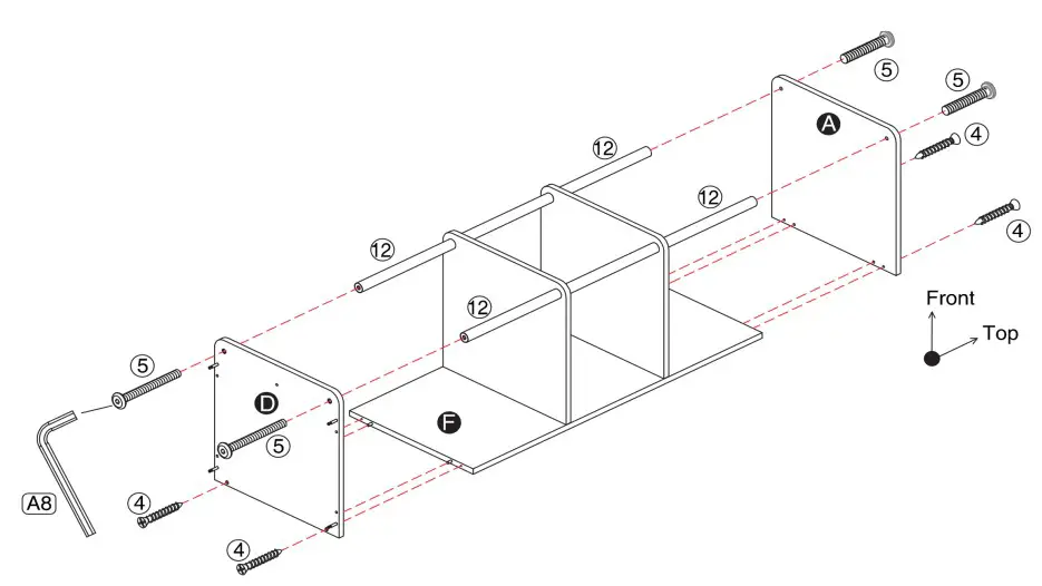 Furniture of America FGI-2087C35-TR Cheverly Vintage Gray Oak Multiple Storage TV Tower - Assembly 8
