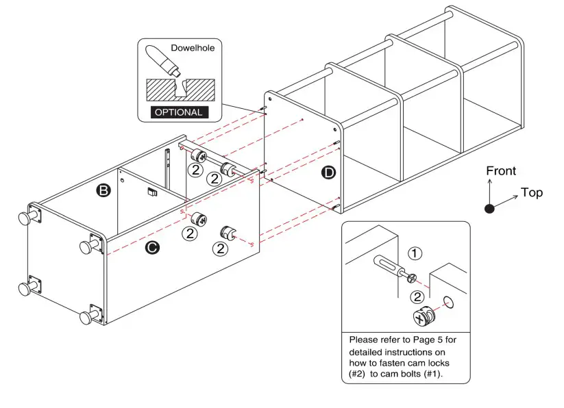 Furniture of America FGI-2087C35-TR Cheverly Vintage Gray Oak Multiple Storage TV Tower - Assembly 9