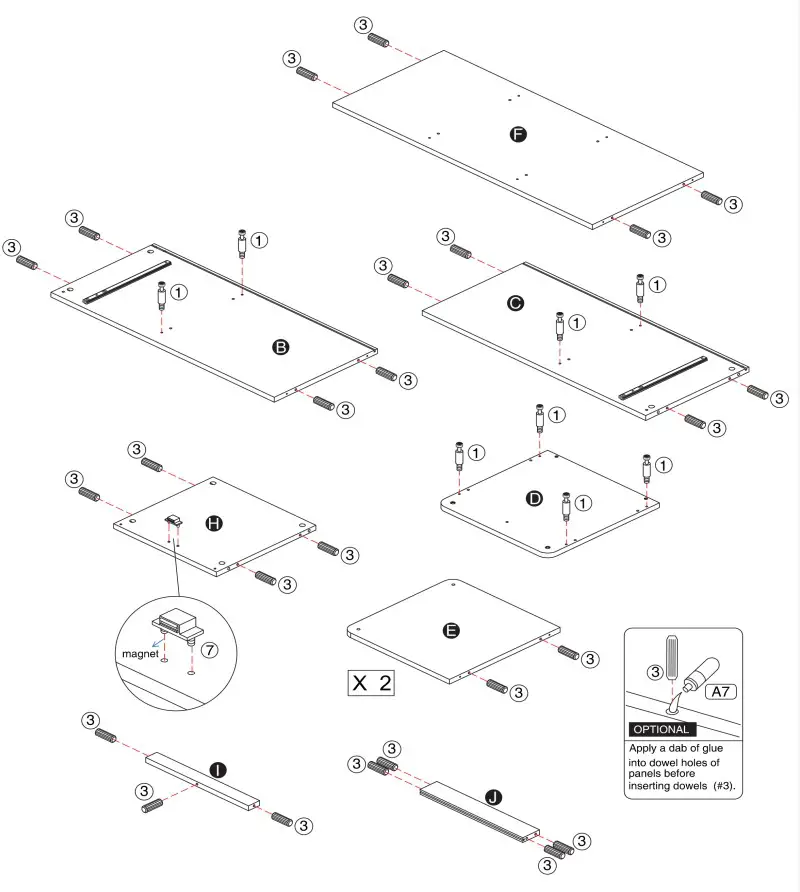 Furniture of America FGI-2087C35-TR Cheverly Vintage Gray Oak Multiple Storage TV Tower - Assembly