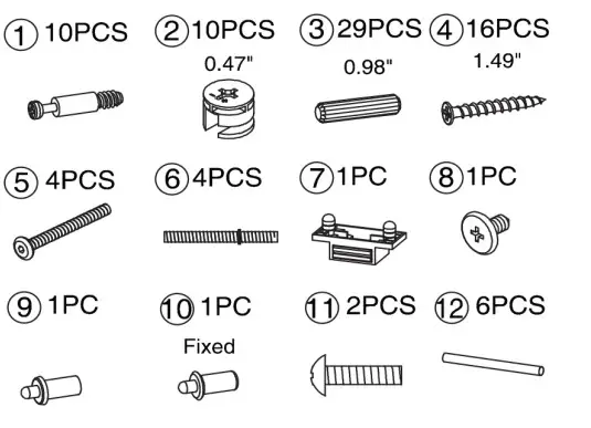 Furniture of America FGI-2087C35-TR Cheverly Vintage Gray Oak Multiple Storage TV Tower - Hardware