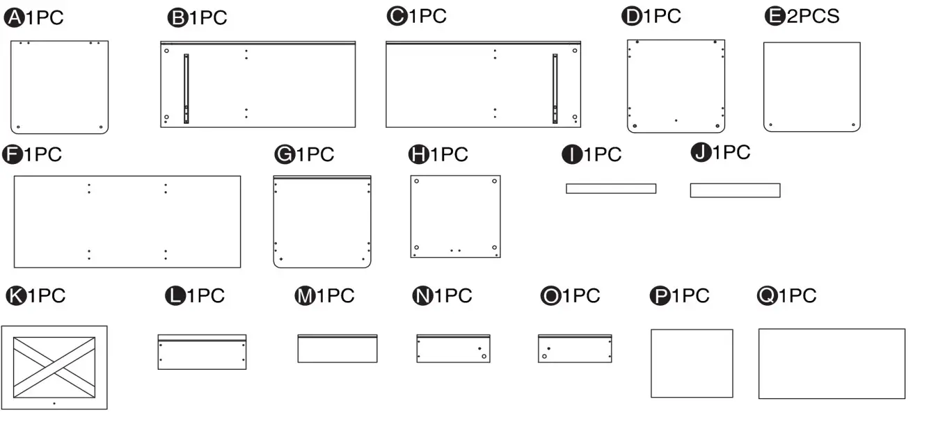 Furniture of America FGI-2087C35-TR Cheverly Vintage Gray Oak Multiple Storage TV Tower - parts