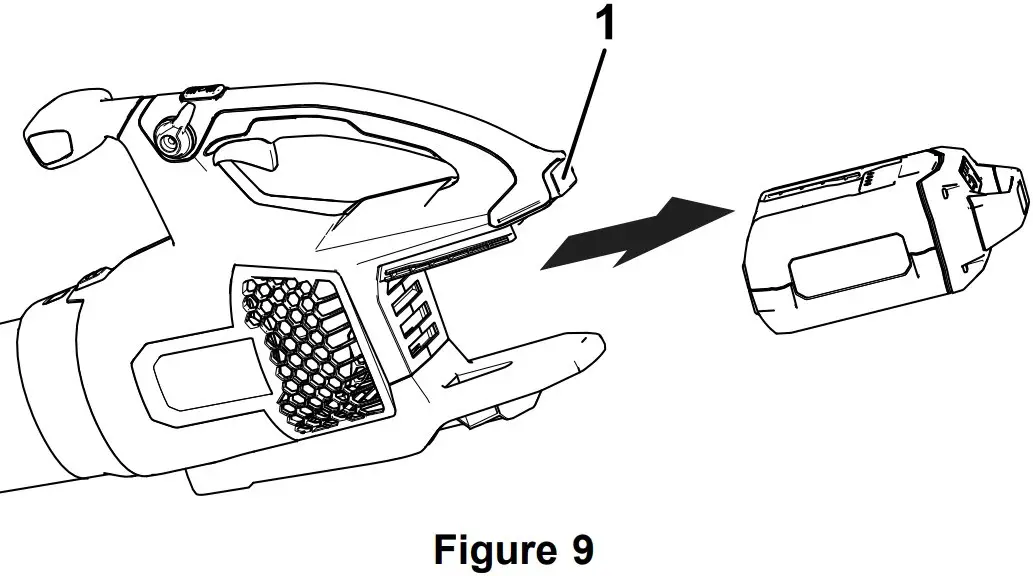 Removing the Battery from
the Blower