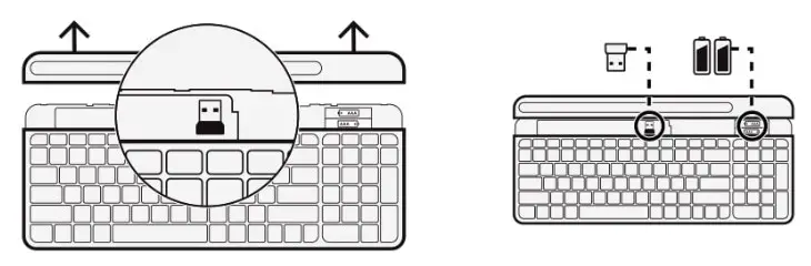 logitech B0BWV5L9JP Remove Keyboard Battery Door - HOW TO SET UP 1