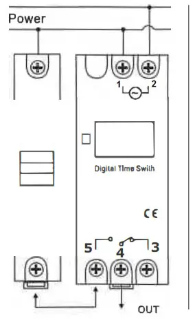 HEVAC TM 919 240v Time Switch - Connection Diageram 1