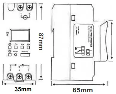 HEVAC TM 919 240v Time Switch - Connection Diageram 2