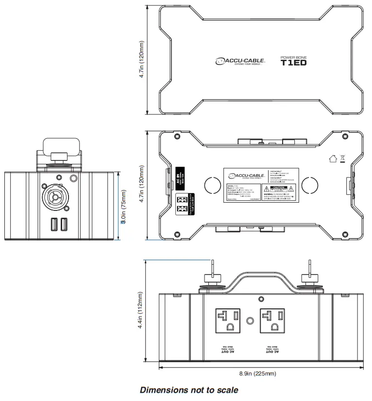 ACCU CABLE POW172 Power Bone T1ED - CLAMP