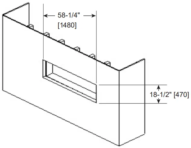 SimpliFire SF-OD55 FORUM 55 Inch Outdoor Electric Fireplace - DIMENSIONS