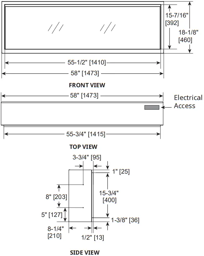 SimpliFire SF-OD55 FORUM 55 Inch Outdoor Electric Fireplace - RECESSED 2