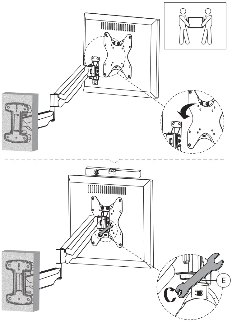 Neomounts WL70 550BL12 TV Wall Mount - Attach the screen