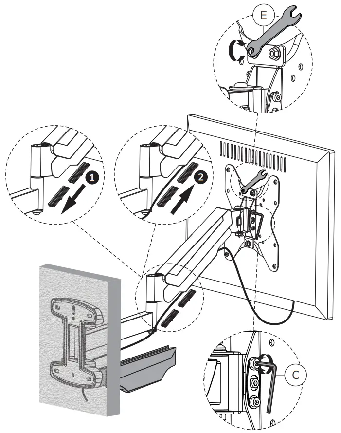 Neomounts WL70 550BL12 TV Wall Mount - cable cover