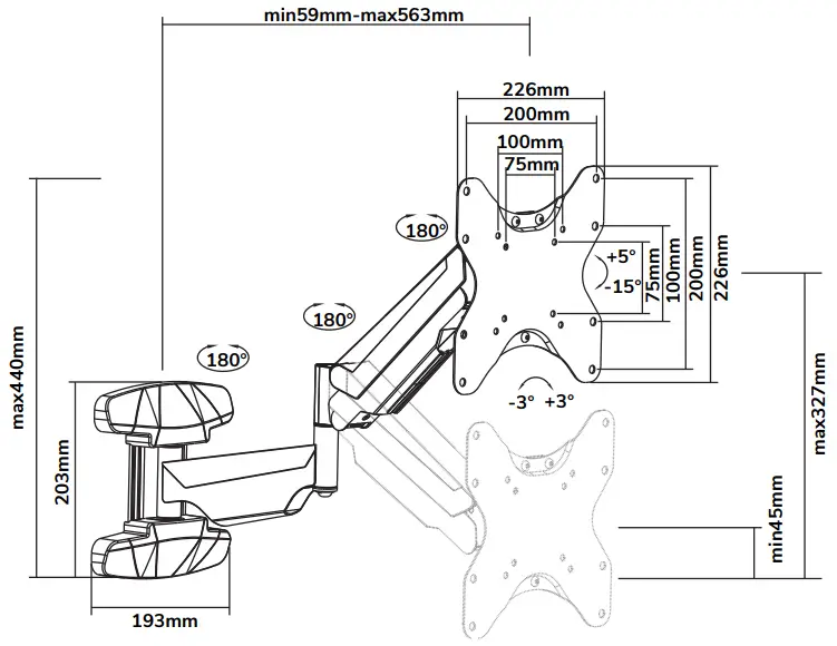 Neomounts WL70 550BL12 TV Wall Mount