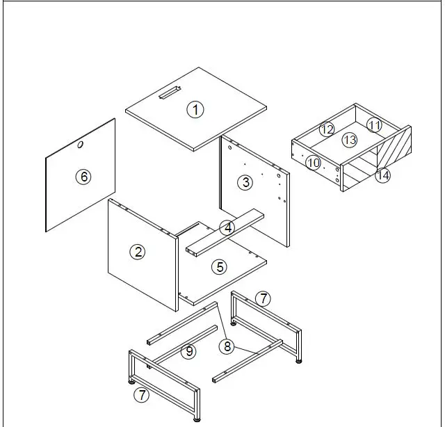 ModernLuxe WF299746AAK Nightstand with USB Charging Station Instruction Manual-FIG-1