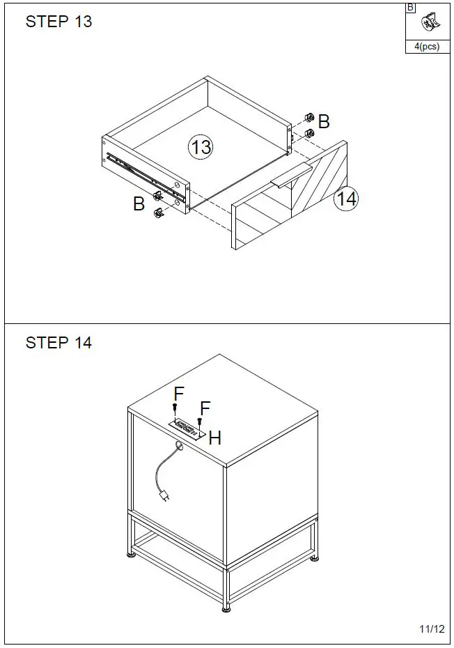 ModernLuxe WF299746AAK Nightstand with USB Charging Station Instruction Manual-FIG-11