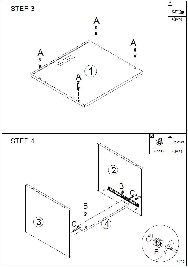 ModernLuxe WF299746AAK Nightstand with USB Charging Station Instruction Manual-FIG-6