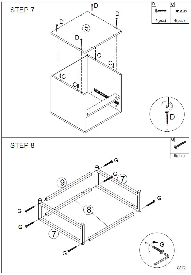 ModernLuxe WF299746AAK Nightstand with USB Charging Station Instruction Manual-FIG-8