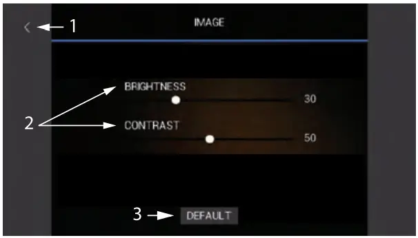 EXTECH HDV700 High Definition VideoScope Kit - Image Settings Menu