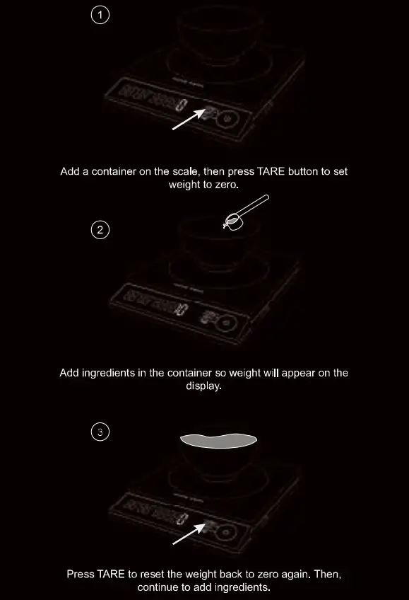 HOME HERO RHHKA0013 Food Scale with Timer - zeroing