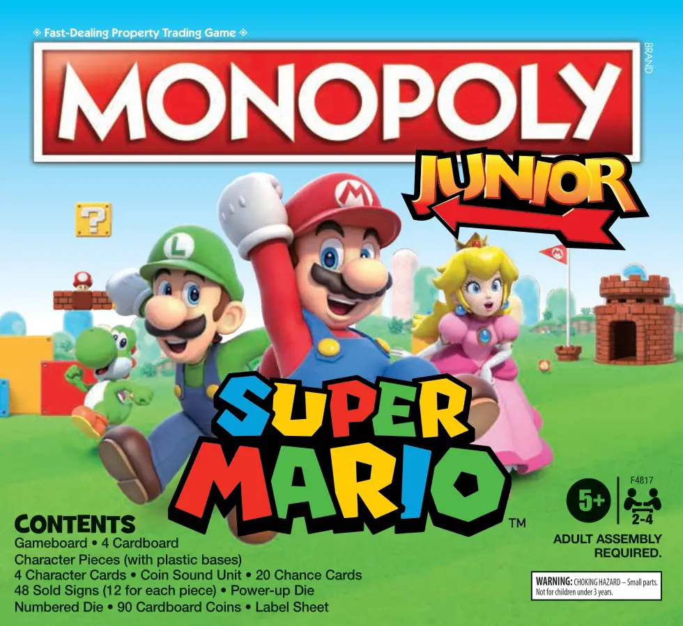 Hasbro F4817 Monopoly Junior Super Mario Edition Board Game Instructions