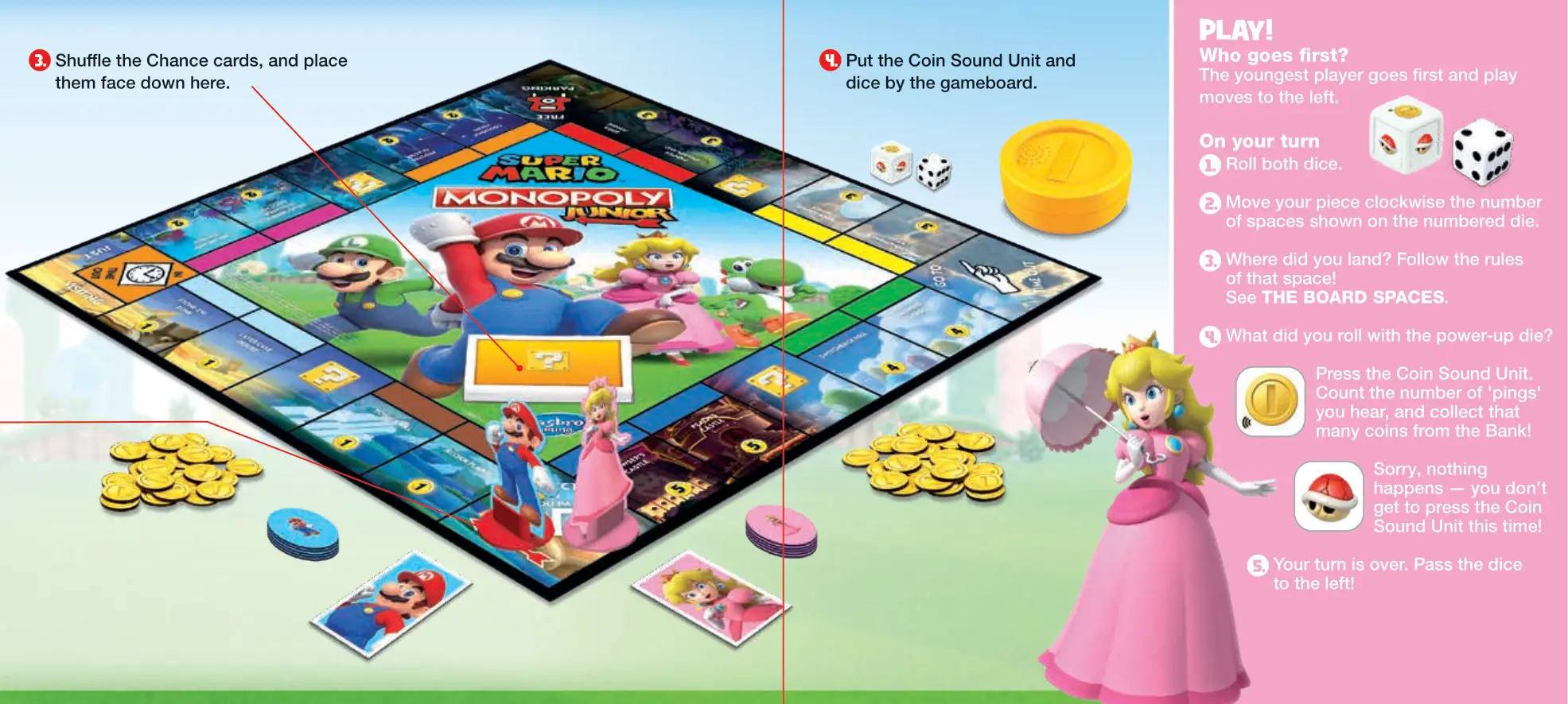 Hasbro F4817 Monopoly Junior Super Mario Edition Board Game - SET IT UP, PLAY