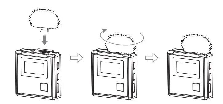 7RYMS B0BFVMLVWB iRay DW20 2.4G Dual-Channel Wireless Microphone User Manual - When using the internal mic