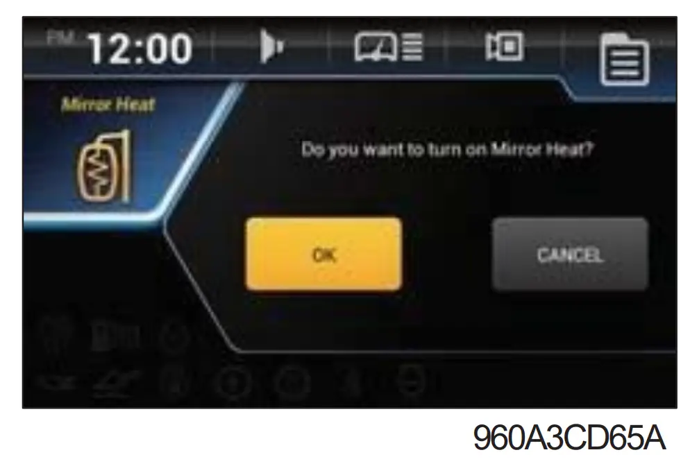 Mirror defrost switch (option)