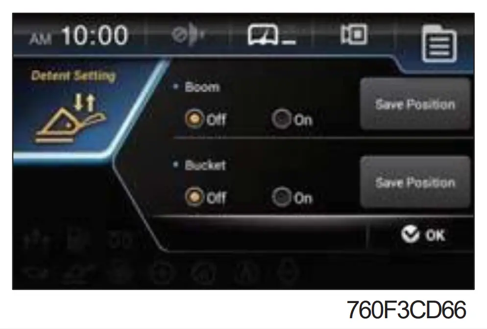 Detent setting switch