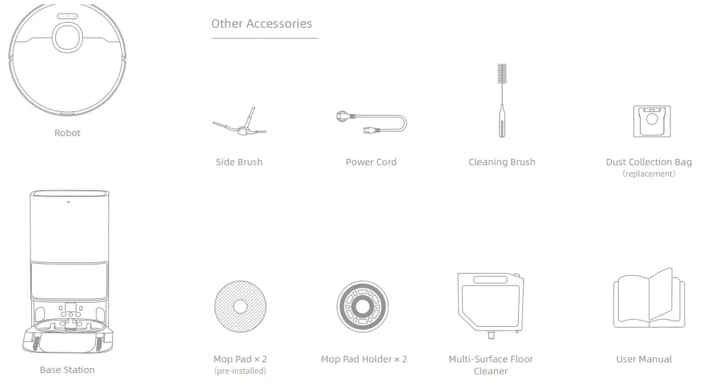 DreameBot L10s Ultra Robot Vacuum and Mop Self Cleaner - Package Contents