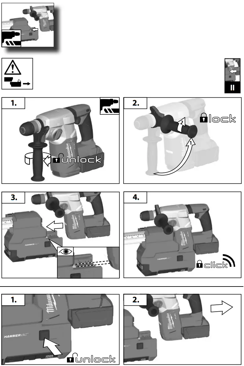 milwaukee M18 CDEX FUEL Cordless Dust Extractor - Parts Assemble 1