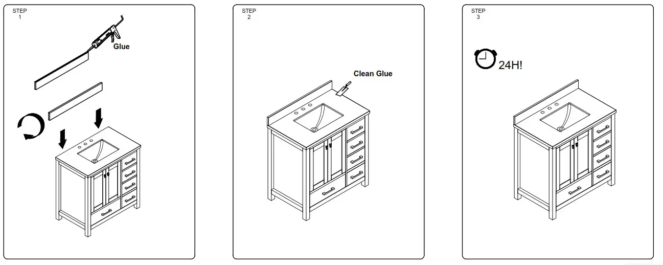 CASAINC CA100 36 C DB Single Sink Bath Vanity  - Backsplash