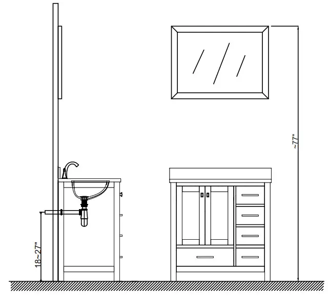 CASAINC CA100 36 C DB Single Sink Bath Vanity  - check