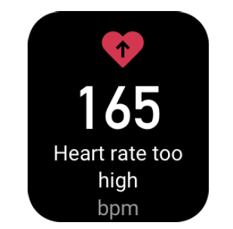Heart rate too high alert