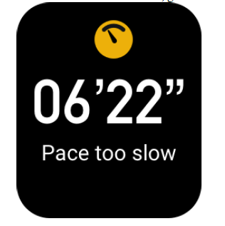 Pace too slow alert